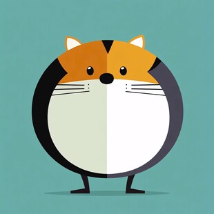 蛋形卡通动物猫