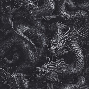 手绘精细高端龙图案