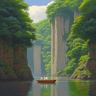 插画山水风景