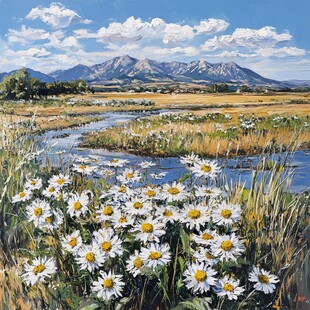 小雏菊油画