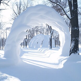 雪地雪包光影