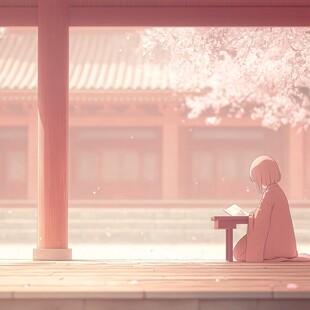 赏樱楼插画