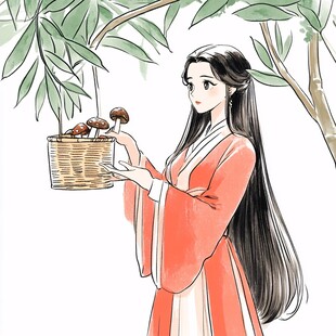 红枣美女插画