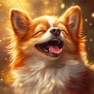 狗狗写实插画