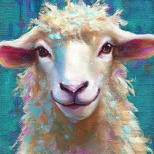 手绘梦幻羊风格装饰画