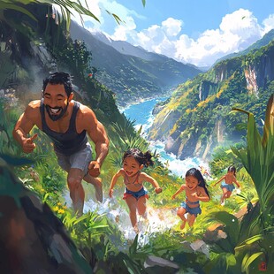 人物大场景插画