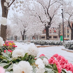 雪压春花