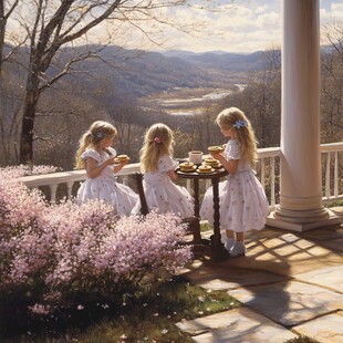 独自野餐的小姑娘壁纸