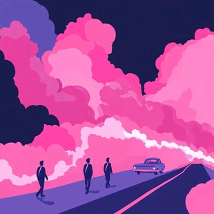 粉红色的超现实主义奇幻