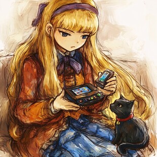 抱猫少女