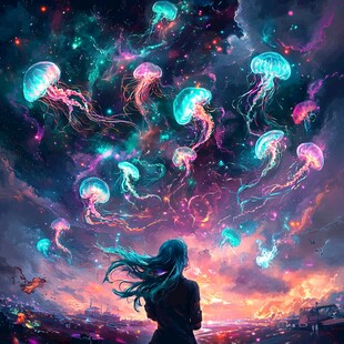 梦幻海洋星空水母