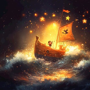 小海盗海盗船海浪