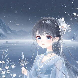 古风美女头像插画封面