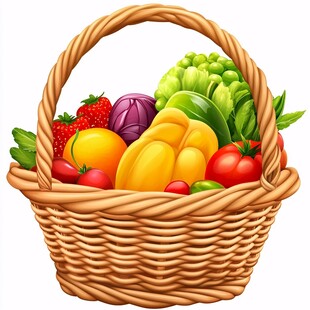 一筐水果蔬菜