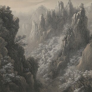 禅境山峰群山国画油画