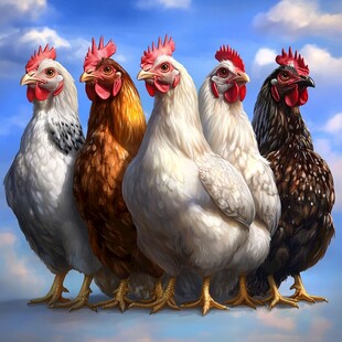 四只大公鸡