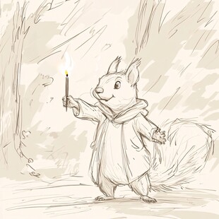 松鼠线稿