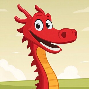 蜿龙扁平卡通插画