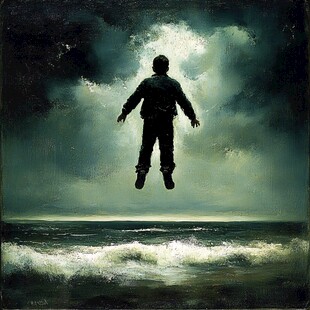 悬空男人超现实虚空间