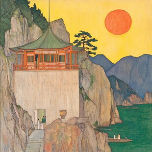 插画爱晚亭