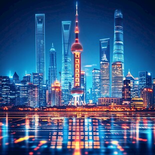 东方明珠斜构图