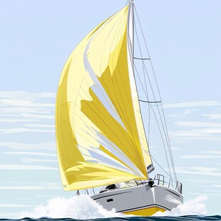 扬帆远航手绘