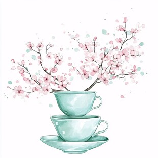 茶杯插画