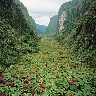 红花绿叶地毯