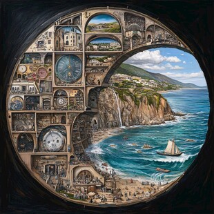 欧式装饰画时光隧道