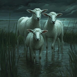 滩羊插画