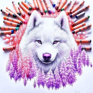 原创插画萨摩耶