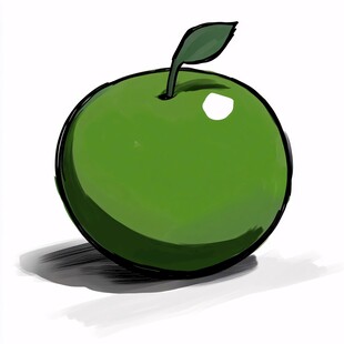 手绘青苹果