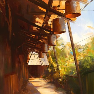风景厚涂