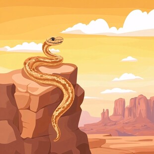 扁平风蛇插画