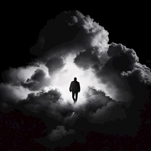 男人背影超现实虚空间