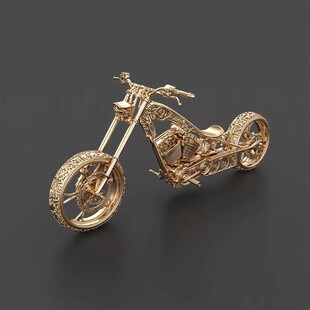 镀金三轮车模型