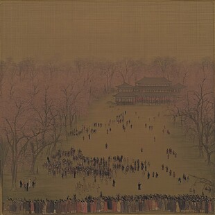 故宫午门立面插画图