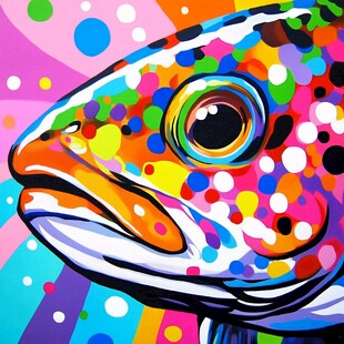 抽像艺术彩色鱼装饰画