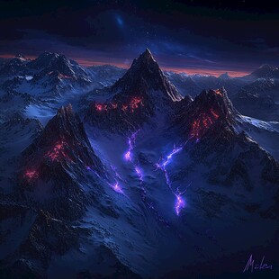 电脑绘画雪山