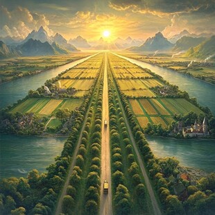 巨幅田野田园风光