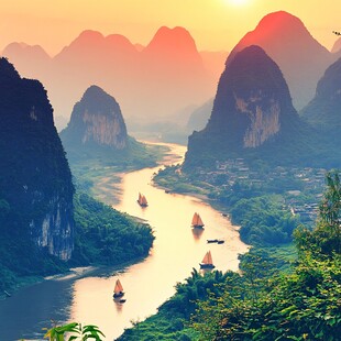 唯美漓江风光