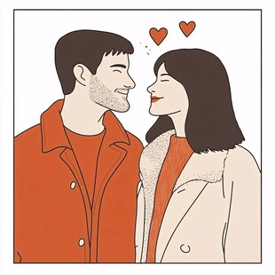 情侣系列插画