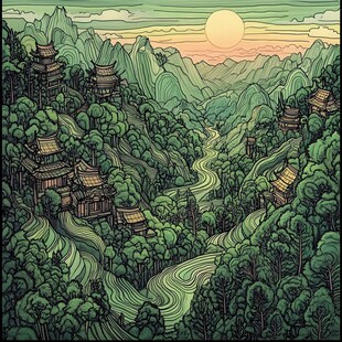 青城山插画