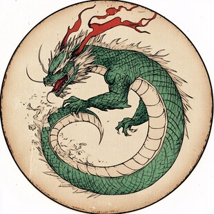 圆形龙插画