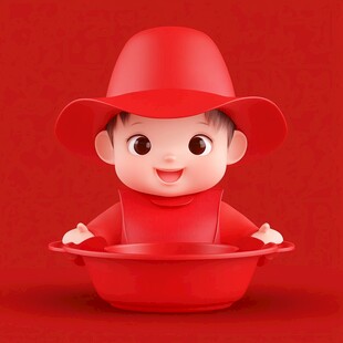 喜庆掌柜小男孩