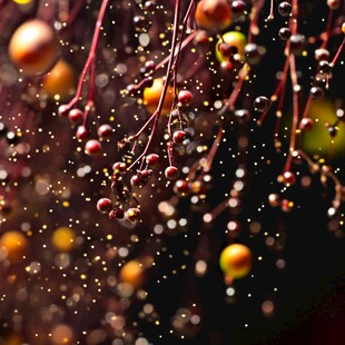 金银藤上秋雨珠