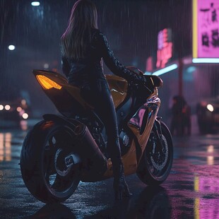 雨天摩托车