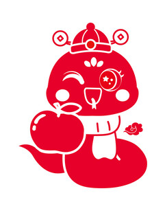 萌萌蛇卡通生肖插画