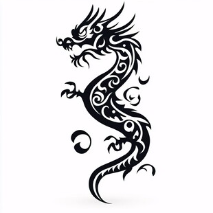 腾龙剪影图案