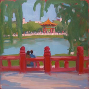 插画爱晚亭